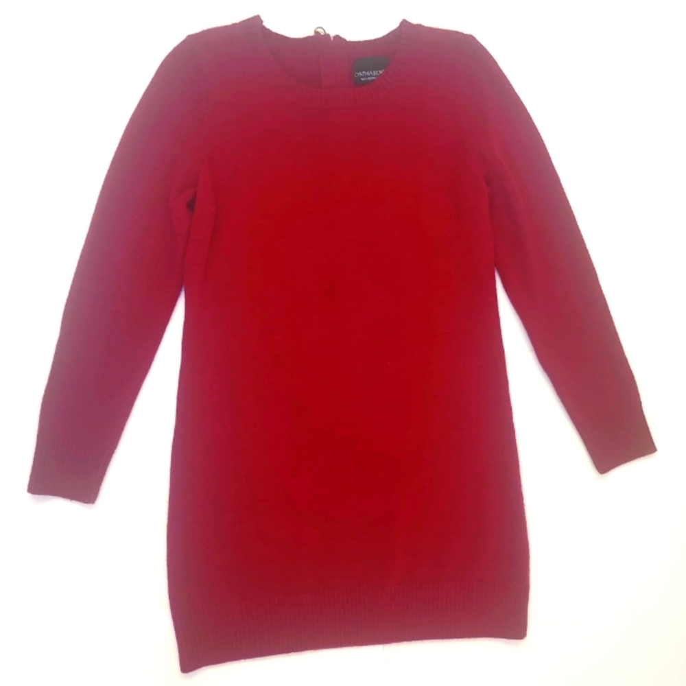 Ladies Cynthia Rowley Burgundy 100% Merino Wool LS Dress W/Back Zipper Size M